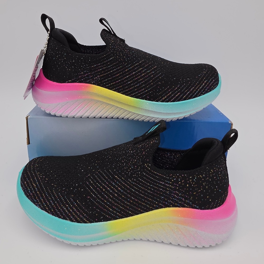 Skechers Ultra Flex 3.0 Shimmer Stroll Black Multi Kids Sneakers 303834L Size 12